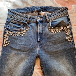 H&M crystal studded jeans